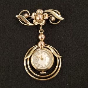 LADIES 12KT G.F. PENDANT WATCH & PIN